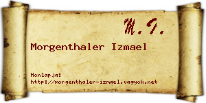 Morgenthaler Izmael névjegykártya